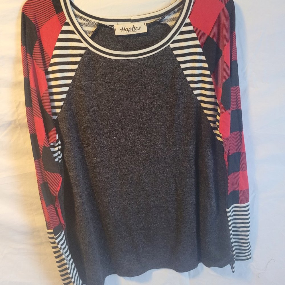 Haptics Long Sleeve black, white and red